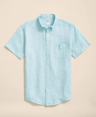 Irish Linen Short-Sleeve Sport Shirt | Brooks Brothers online shop