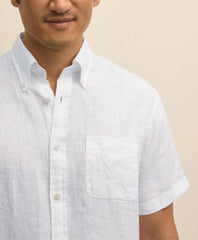 Irish Linen Short-Sleeve Sport Shirt | Brooks Brothers online shop