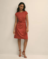 Jersey Cap-Sleeve Twisted-Detail Dress | Brooks Brothers online shop