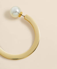 Large Hoop Earrings with Faux-Pearl Back Closure | Brooks Brothers sale