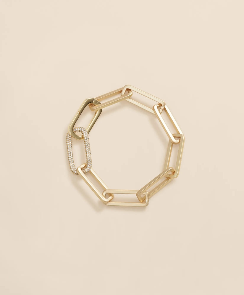 Loni Paul Gold Rectangle Paperclip Bracelet in 14K Plated Gold | Brooks Brothers sale