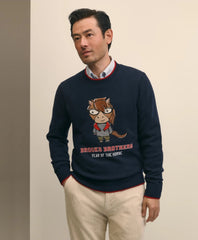 Men's Lunar New Year Merino Wool-Blend Intarsia Crewneck Sweater | Brooks Brothers for sale