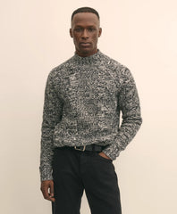 Merino Wool Aran Marled Mock Neck Sweater | Brooks Brothers sale
