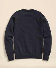 Merino Wool Glen Plaid Contrast Sweater | Brooks Brothers online shop