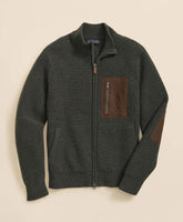 Merino Wool Military Full-Zip Sweater | Brooks Brothers discount