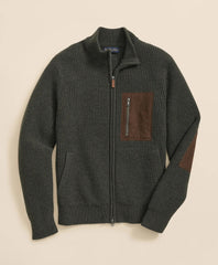 Merino Wool Military Full-Zip Sweater | Brooks Brothers discount