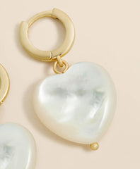 Mother-of-Pearl Gold-Toned Heart Hoop Earrings | Brooks Brothers on sale