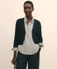 Wool-Cashmere Blend Cropped Cardigan | Brooks Brothers online shop
