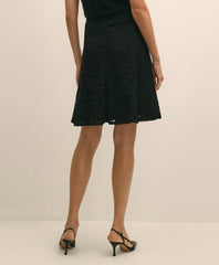 Cotton-Viscose Blend Fluted Lace Skirt | Brooks Brothers online shop