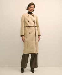 Double-Breasted Shearling Coat | Brooks Brothers on sale