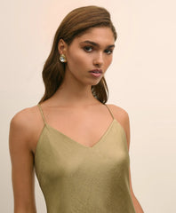 Viscose Bronze-Gold V-Neck Camisole | Brooks Brothers sale