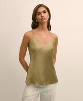 Viscose Bronze-Gold V-Neck Camisole | Brooks Brothers sale