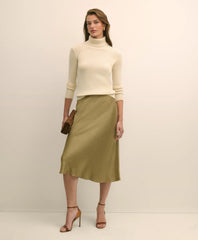 Viscose Bronze-Gold Slip Skirt | Brooks Brothers online shop
