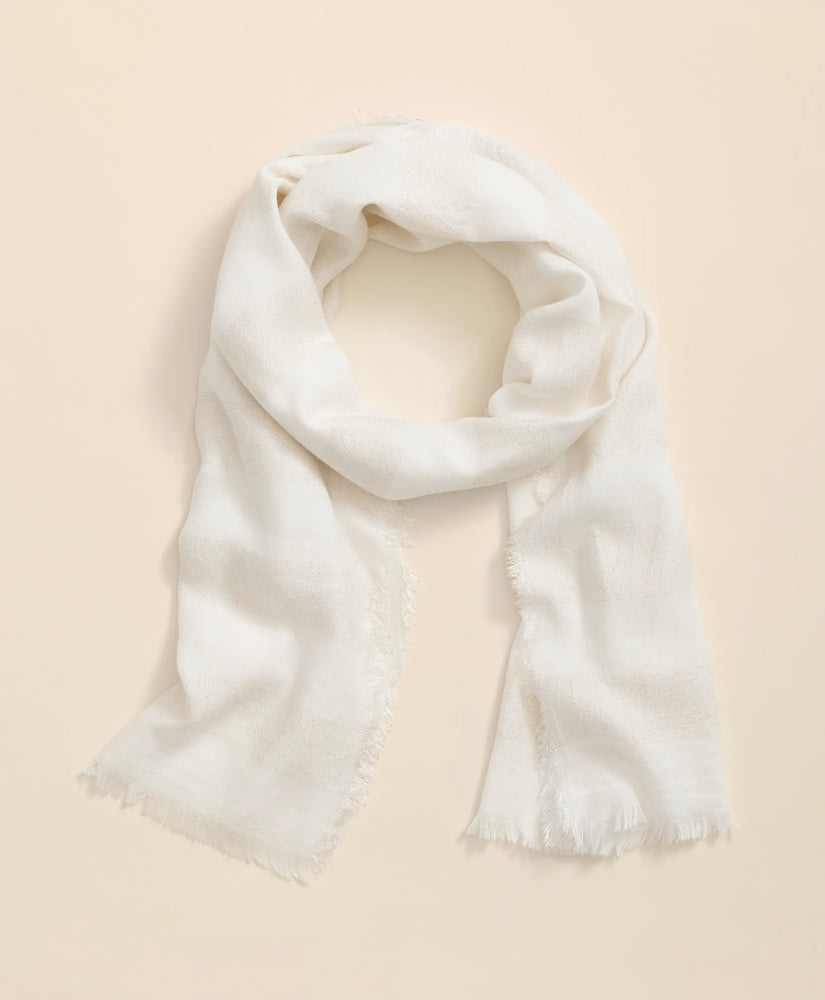 Viscose-Modal-Cotton Blend Shimmer Stripe Scarf | Brooks Brothers online shop