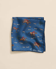 Equestrian Motif Silk Pocket Square | Brooks Brothers cheap