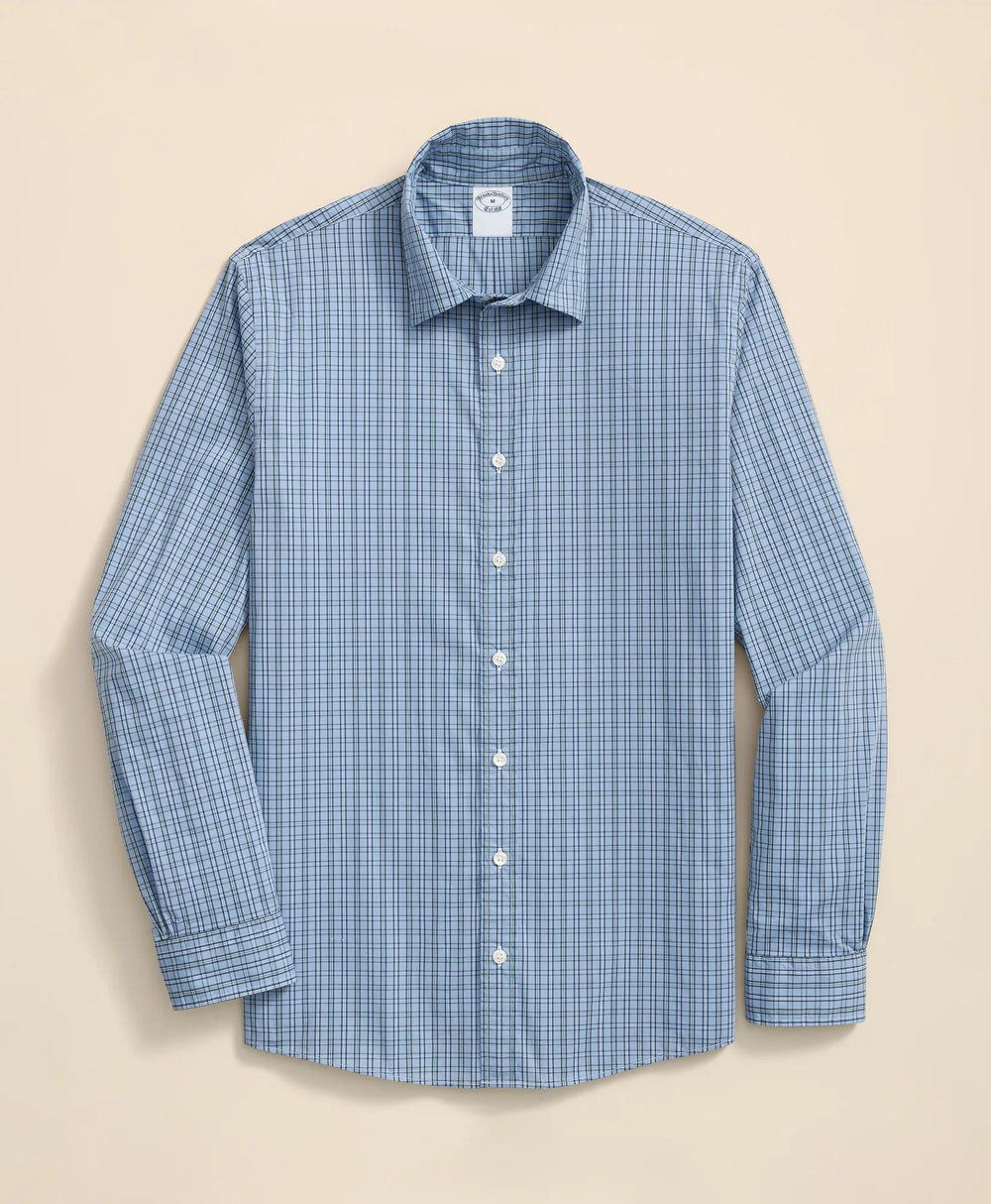 Performance Series Stretch Spread Collar, Check Sport Shirt | Brooks Brothers discount
