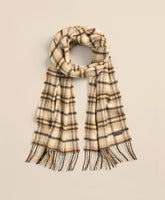 Plaid Camel Hair Windowpane Fringed Scarf | Brooks Brothers online shop