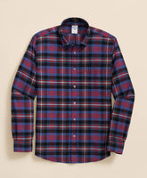 Portuguese Flannel Polo Button Down Collar, Bright Plaid Shirt | Brooks Brothers for sale