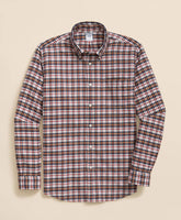 Portuguese Flannel Polo Button Down Collar, Multi-Check Shirt | Brooks Brothers discount