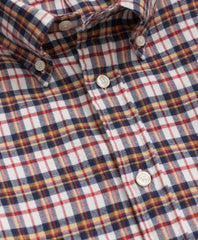 Portuguese Flannel Polo Button Down Collar, Multi-Check Shirt | Brooks Brothers discount