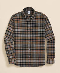 Portuguese Flannel Polo Button Down Collar, Plaid Shirt | Brooks Brothers sale