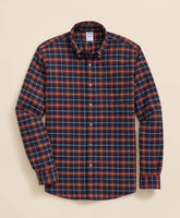 Portuguese Flannel Polo Button Down Collar, WIndowpane Shirt | Brooks Brothers for sale