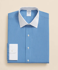 Pure Supima® Cotton Regular-Finish Ainsley Collar, Ground Stripe Dress Shirt | Brooks Brothers online shop