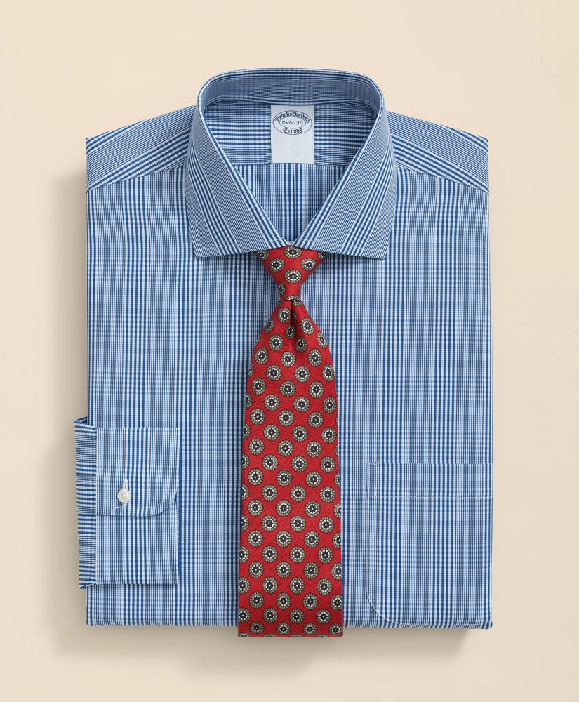 Pure Supima® Cotton Regular-Finish, English Spread Collar Glen Plaid Dress Shirt | Brooks Brothers discount