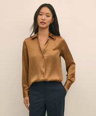 Relaxed Fit Silk Charmeuse Blouse | Brooks Brothers for sale