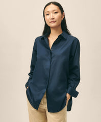 Relaxed Shirt in Supima® Cotton Sateen | Brooks Brothers on sale