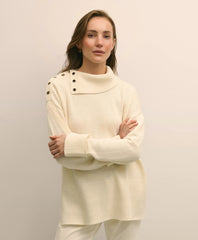 Relaxed Wool-Blend Foldover Snap Collar Sweater | Brooks Brothers sale