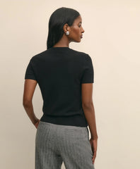 Short-Sleeve Shell Sweater in Cashmere | Brooks Brothers sale