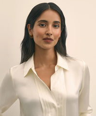 Silk Charmeuse Pintucked Blouse | Brooks Brothers cheap