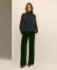 Silk Contrast-Sleeve Blouse | Brooks Brothers discount