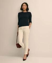 Silk-Viscose Shadow Stripe Heart-Button Sweater | Brooks Brothers cheap