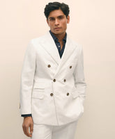Slim Fit Cotton-Linen Herringbone Double-Breasted Suit Jacket | Brooks Brothers online