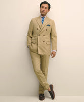 Slim Fit Cotton-Linen Herringbone Single-Pleat Suit Pants | Brooks Brothers online shop