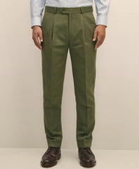 Slim Fit Fine Twill Washed Linen-Cotton Single-Pleat Suit Pants | Brooks Brothers on sale