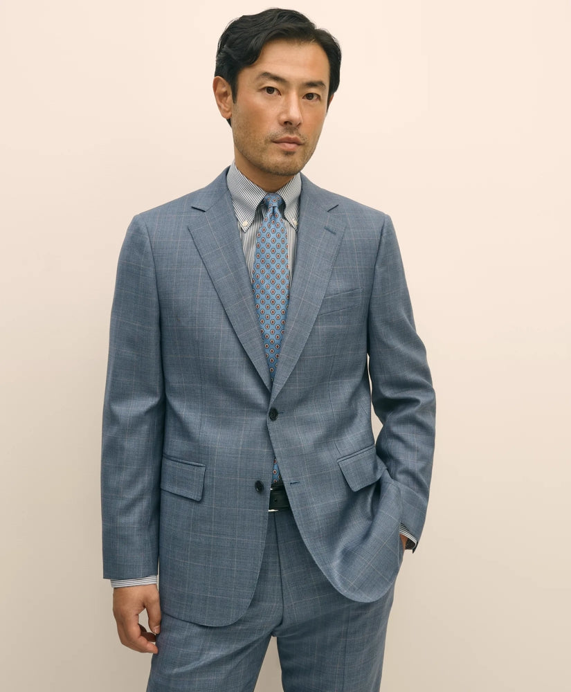 Slim Fit Wool Overcheck 1818 Suit | Brooks Brothers discount