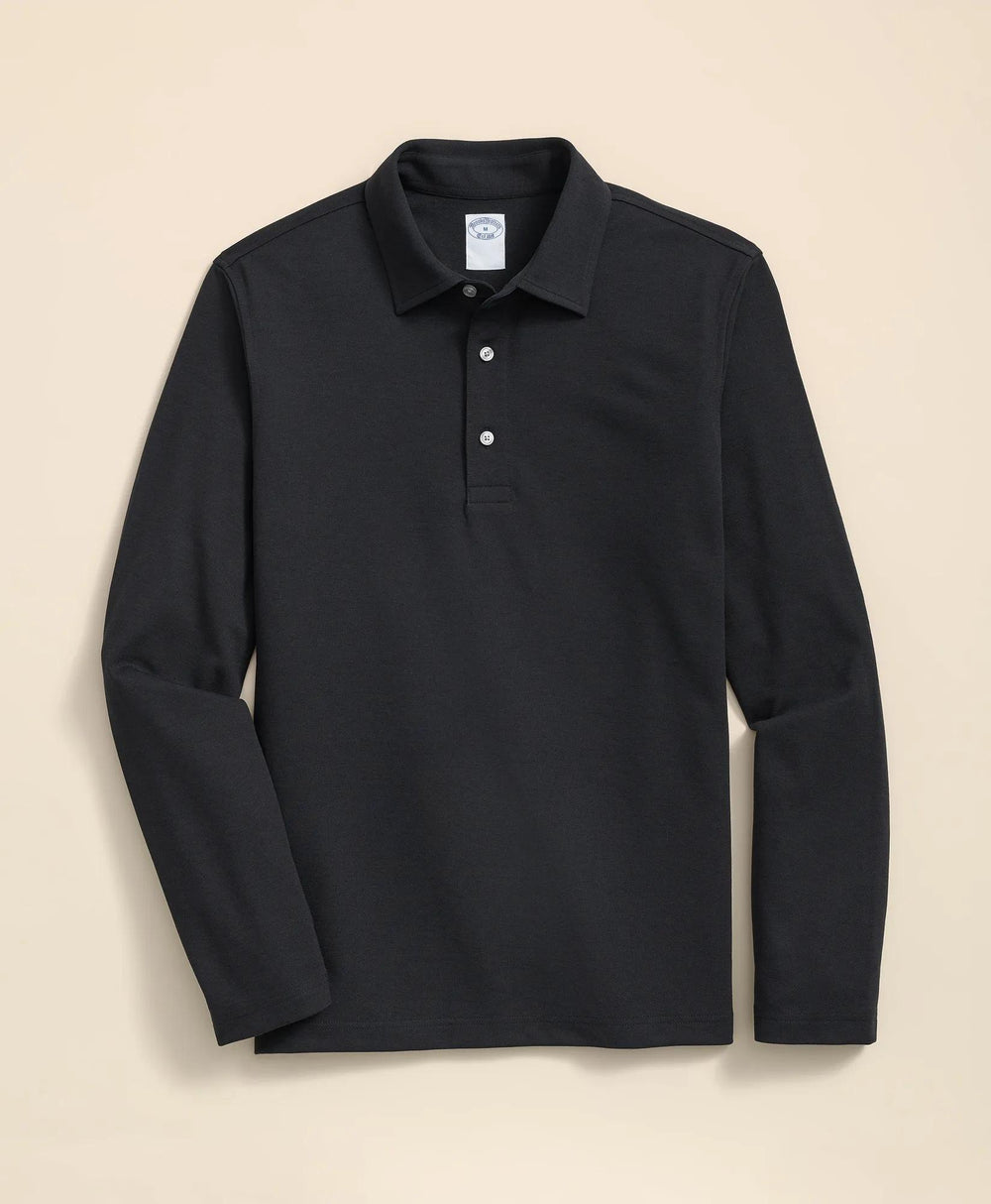 Spread Collar Long-Sleeve Polo Shirt | Brooks Brothers online