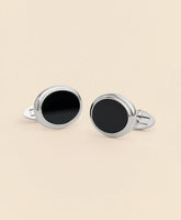 Sterling Silver Onyx Oval Rhodium-Plated Cufflinks | Brooks Brothers on sale
