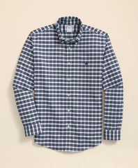 Stretch Cotton Non-Iron Oxford Polo Button Down Collar, Checked Shirt | Brooks Brothers cheap