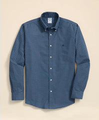 Stretch Cotton Non-Iron Oxford Polo Button Down Collar, Gingham Shirt | Brooks Brothers online