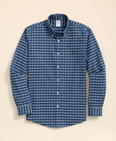Stretch Cotton Non-Iron Oxford Polo Button Down Collar, Mini Tartan Shirt | Brooks Brothers on sale