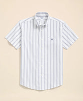 Stretch Cotton Non-Iron Oxford Polo Button Down Collar, Striped Short-Sleeve Shirt | Brooks Brothers cheap