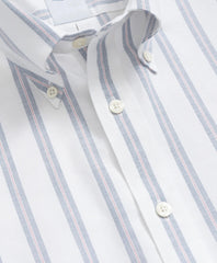 Stretch Cotton Non-Iron Oxford Polo Button Down Collar, Striped Short-Sleeve Shirt | Brooks Brothers cheap