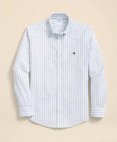 Stretch Cotton Non-Iron Oxford Polo Button Down Collar, Track Stripe Shirt | Brooks Brothers online shop