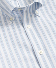 Stretch Cotton Non-Iron Oxford Polo Button Down Collar, Track Stripe Shirt | Brooks Brothers online shop