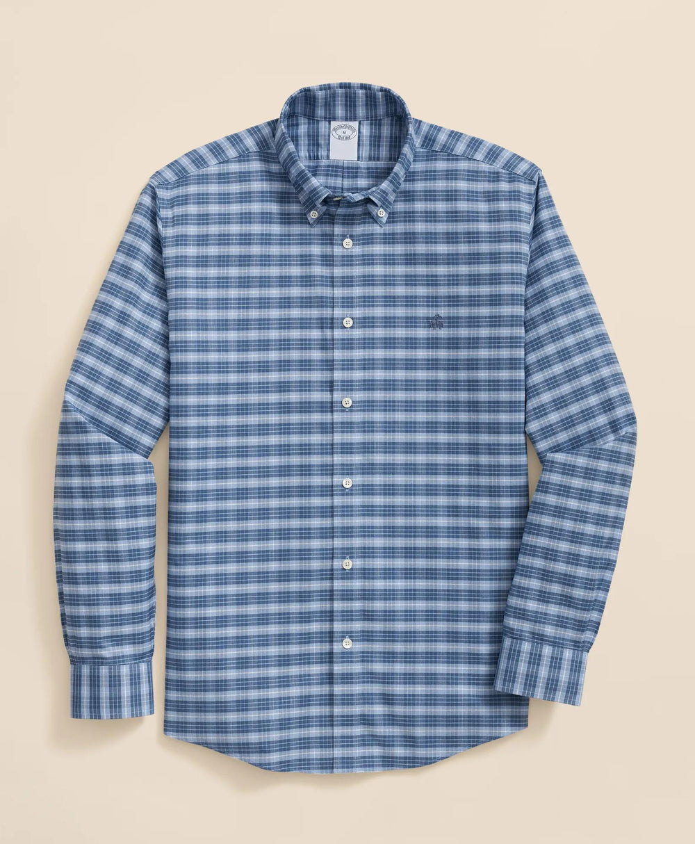 Stretch Non-Iron Oxford Button-Down Collar, Tartan Sport Shirt | Brooks Brothers online