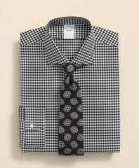 Stretch Supima® Cotton Non-Iron Herringbone English Spread Collar, Gingham Dress Shirt | Brooks Brothers online shop